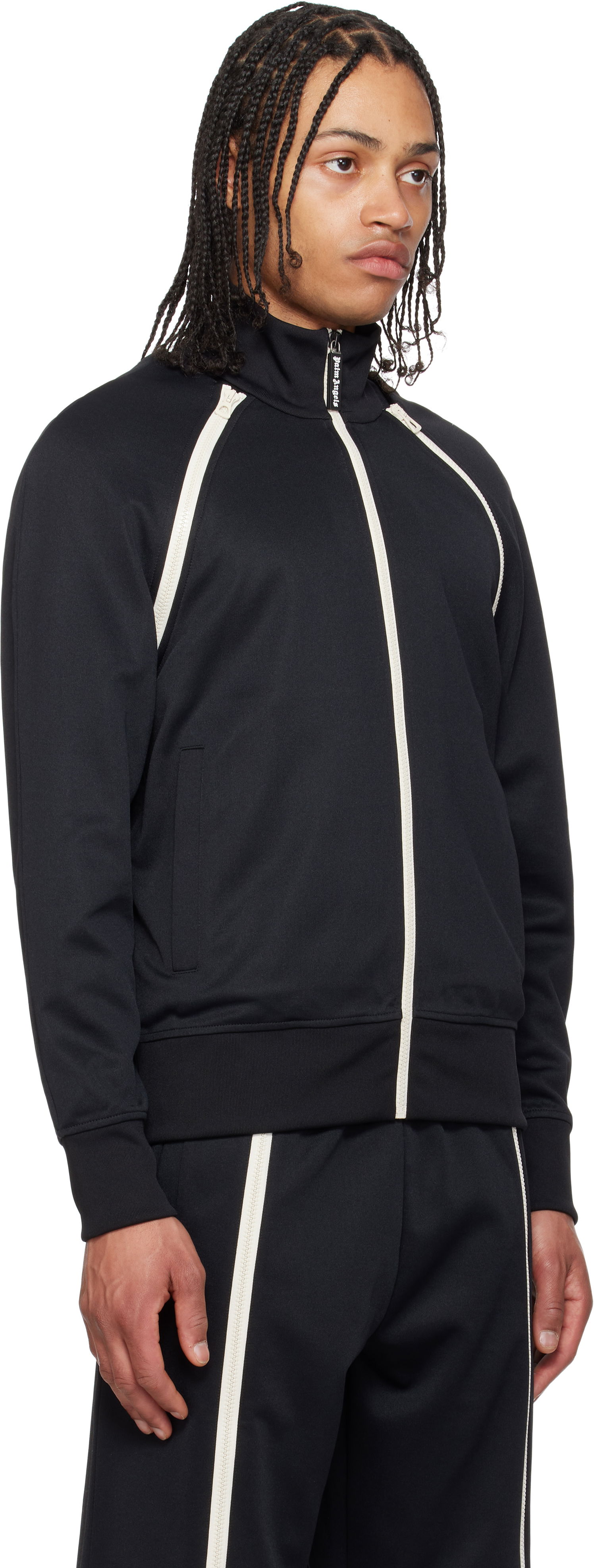 Træningsdragt Palm Angels Palm Angels Zip Sleeves Track Jacket Sort | PMBD082S25FAB0011010, 1