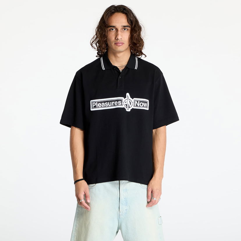 T-shirt Pleasures Pn Boxy Polo Black Sort | P24F049 BLACK