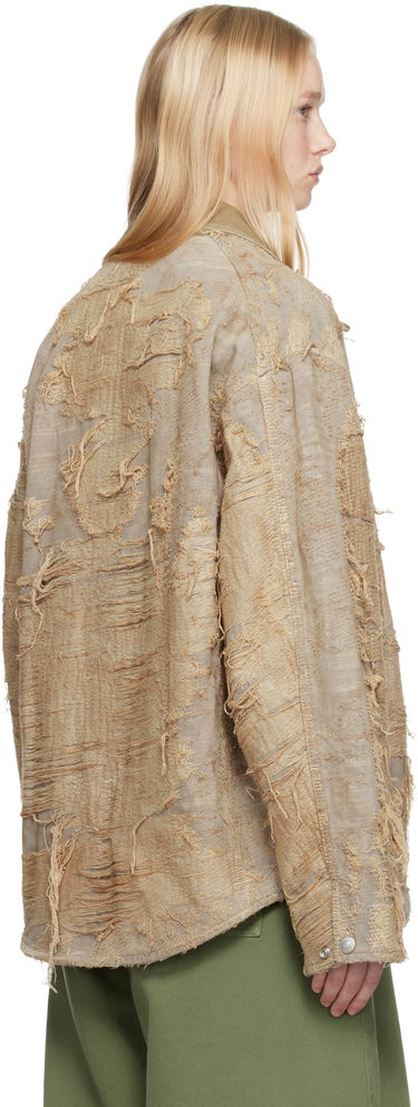 Jakke Diesel Diesel D-Ivar-Fsg Distressed Denim Jacket Beige | A18111 007AZ, 2