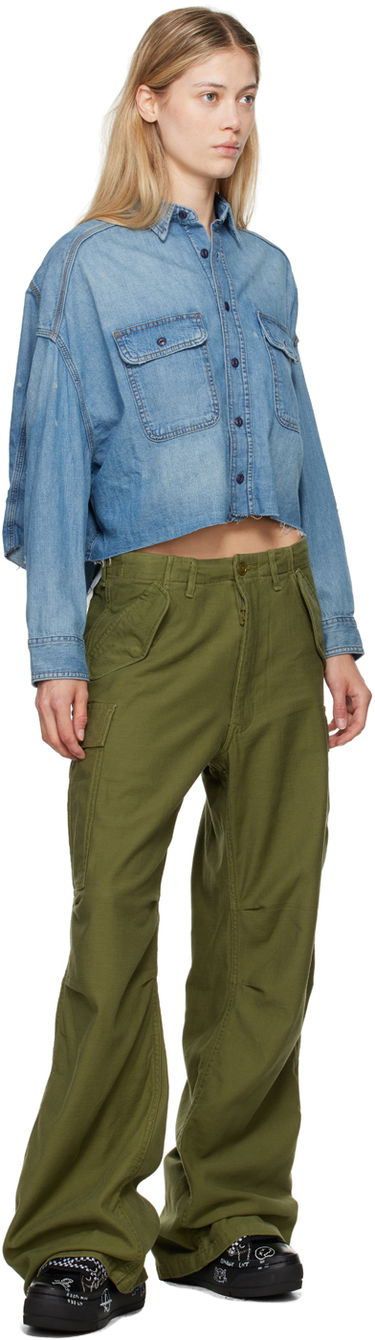 Skjorte R13 R13 Cropped Denim Shirt Blå | R13W3163 243, 3