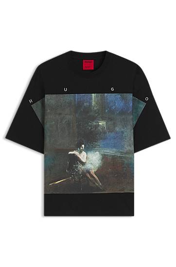 T-shirt BOSS HUGO x apoh Oversized Ballerina Print T-Shirt Sort | 50546007, 0