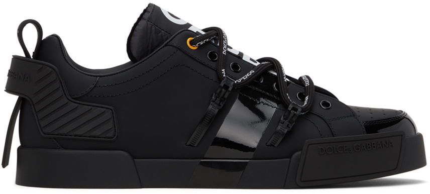 Sneakers og sko Dolce & Gabbana Black Portofino Sneakers Sort | CS1783AJ986, 0