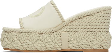Sneakers og sko Valentino Valentino Garavani VLogo Torchon Wedge Slide Sandals Beige | 6W2S0KC5YWI, 2