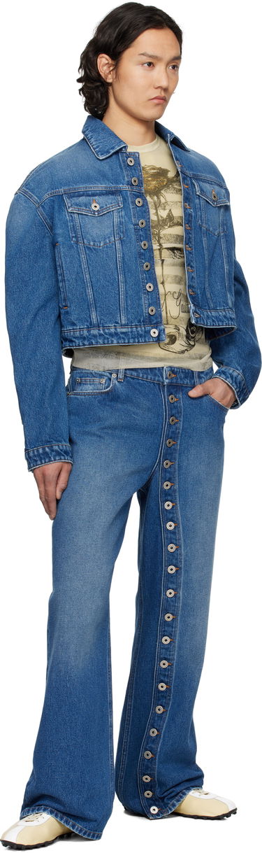Jakke Jean Paul Gaultier Jean Paul Gaultier 'The Buttoned' Cropped Denim Jacket Blå | 25/34-U-VE092-D013-57, 3
