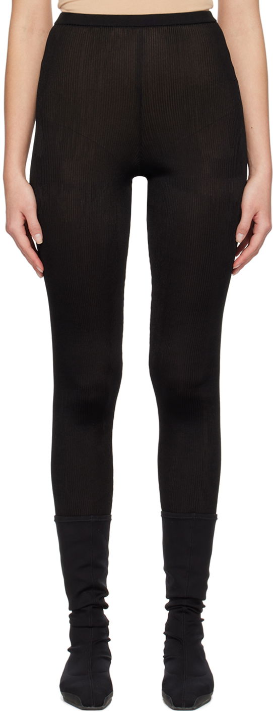 Leggings The Row Ribbed Stirrup Leggings Sort | 7055-Y80