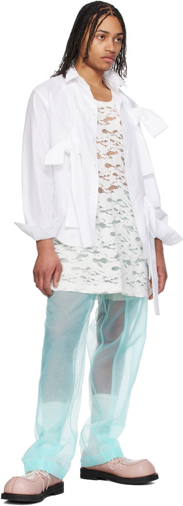 Skjorte Comme des Garçons Homme Plus Jacquard Cloth Shirt with Tie Cuffs Hvid | PO-B022-051, 3