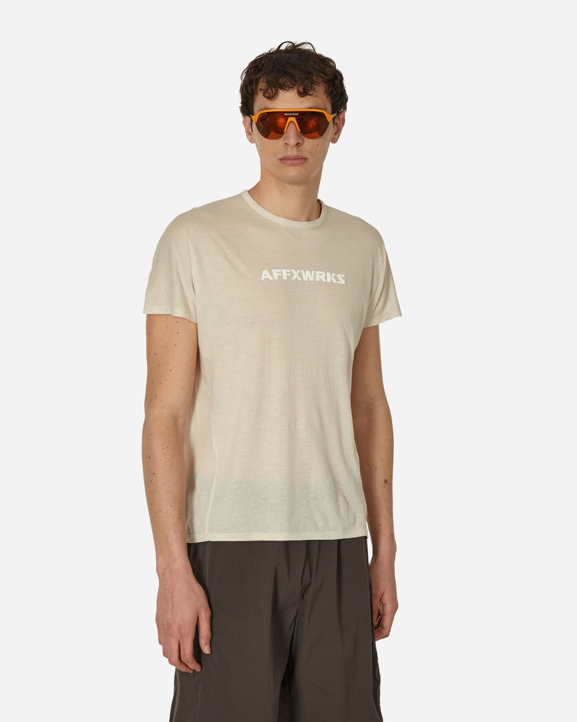 T-shirt AFFXWRKS Shoulderless T-Shirt Dust White Beige | SS24T0V1 DUSWH