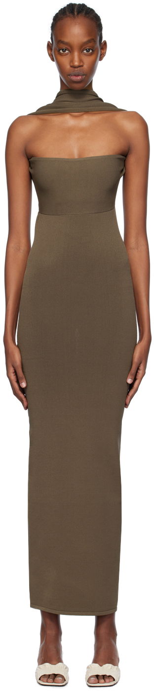 Kjole TOTEME Totême Slip-Through Midi Dress Grøn | 241-WRD1093-YA0028, 0