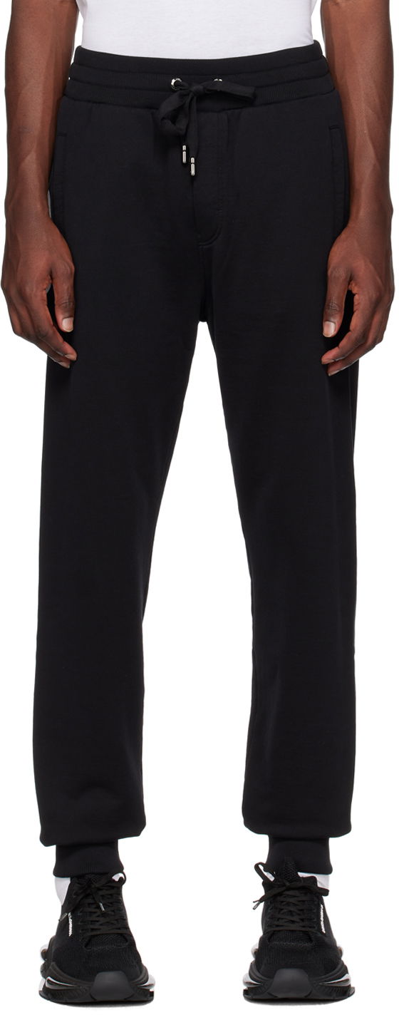 Joggingbukser Dolce & Gabbana Black Printed Lounge Pants Sort | GVUYATFU7DU