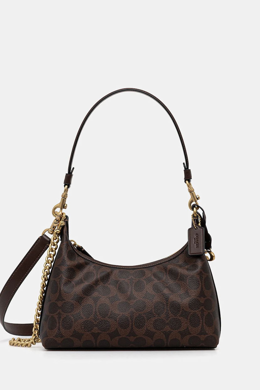 Skuldertaske Coach Juliet Monogram Crescent Shoulder Bag Brun | CAM26