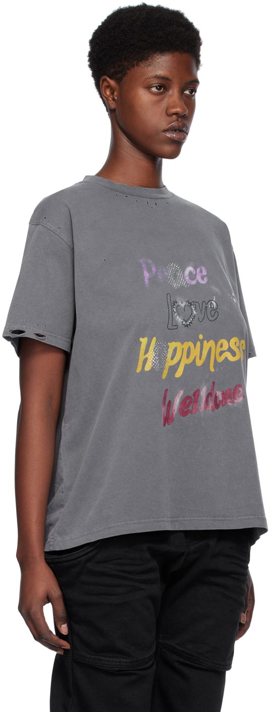 T-shirt We11done We11done Lettering Graphic T-Shirt Grå | WD-TT0-24-705-U-CH, 1