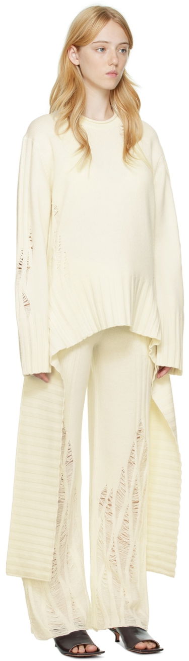Bukser Dion Lee Distressed Cashmere Peplum Sweater Grøn | C7086P22, 4