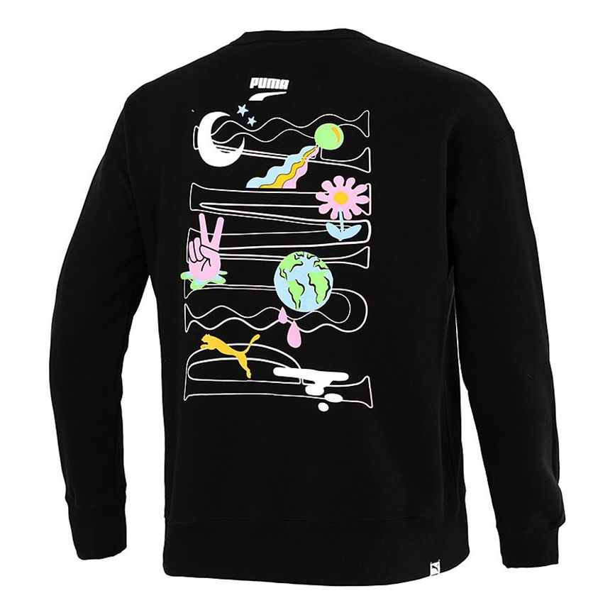 Sweater Puma Back Large Printing Training Pullover Sort | 533037-01, 0