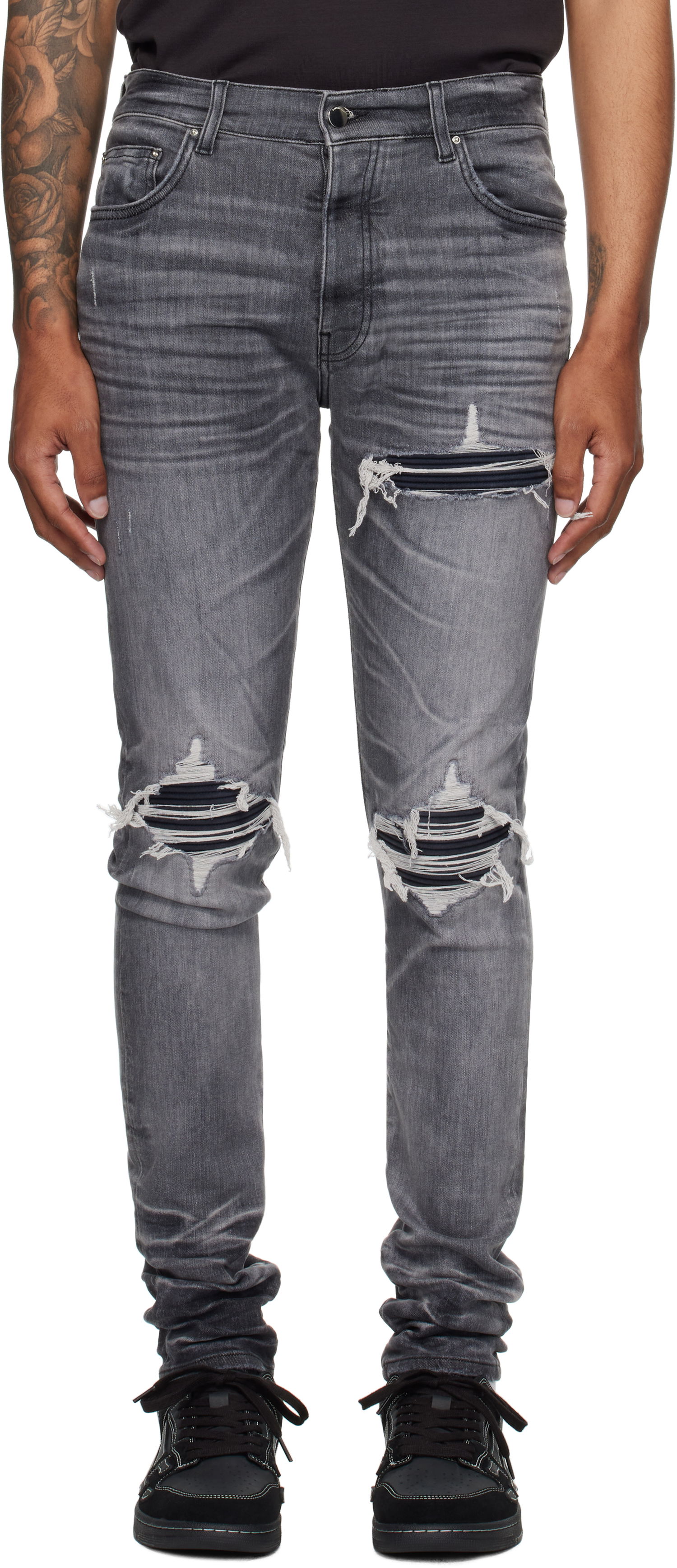 Jeans AMIRI AMIRI MX1 Jeans with Suede Patches Grå | AMDNSY1158, 0