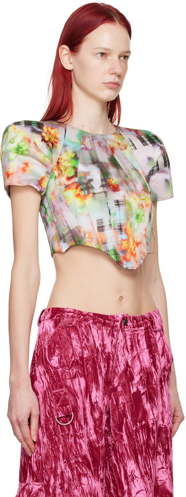 Crop top Collina Strada Collina Strada Ava Floral Print Cropped Blouse Flerfarvet | XX3282, 1