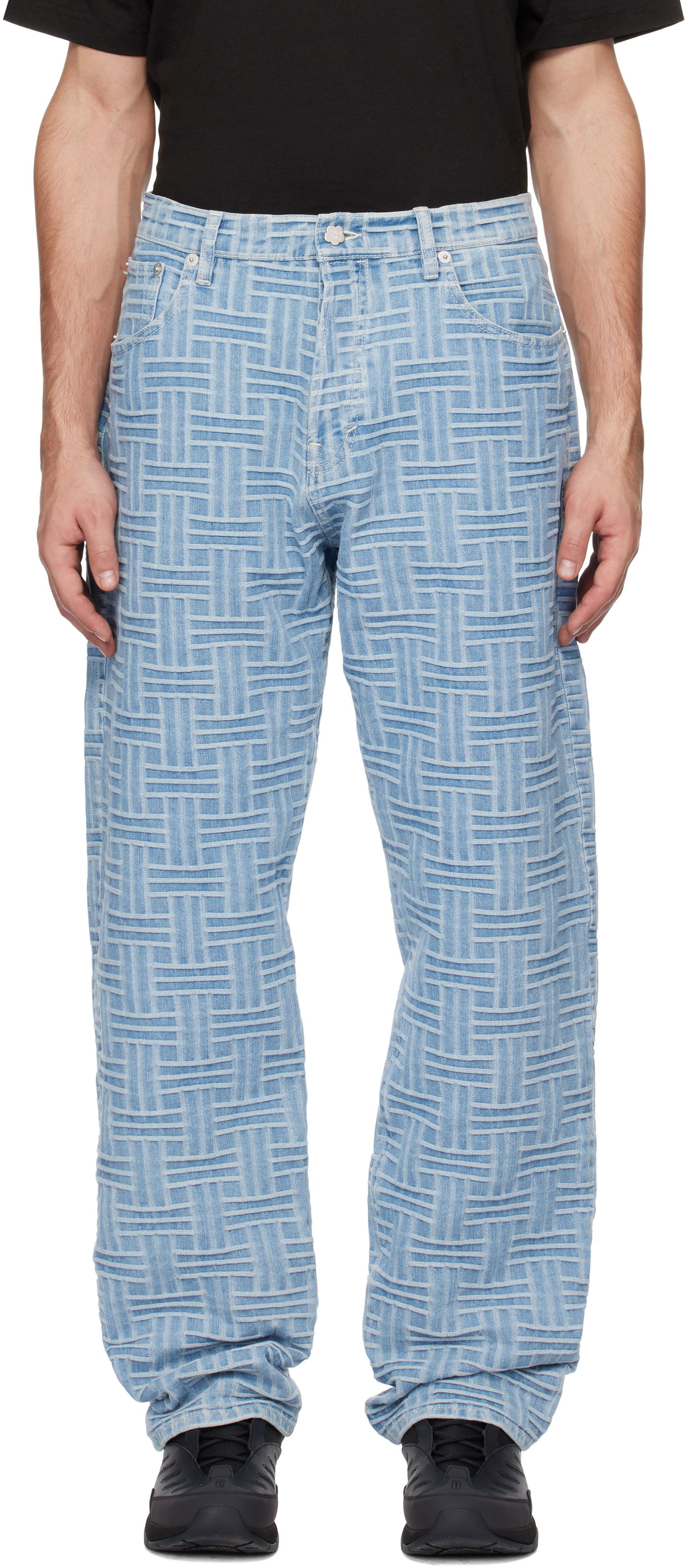 Jeans KENZO Weave Botan Loose Fit Jeans Blå | FF55DP4106J4, 0