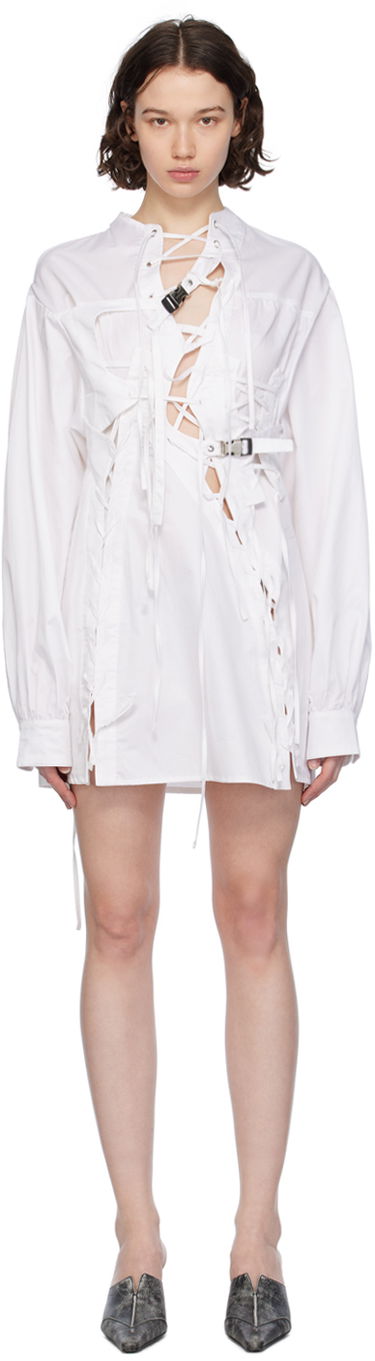 Kjole Ottolinger Ottolinger Lace-Up Mini Dress Hvid | 1100301, 0