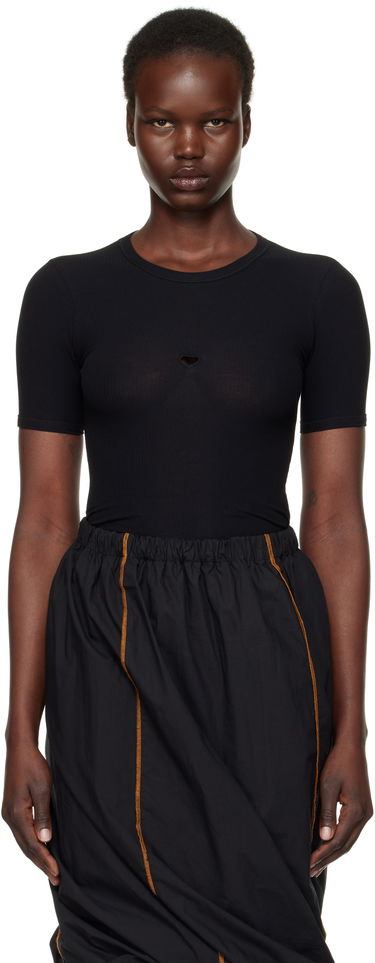 T-shirt Baserange Heart Cutout Ribbed T-Shirt Sort | TOHS-RB-000, 0