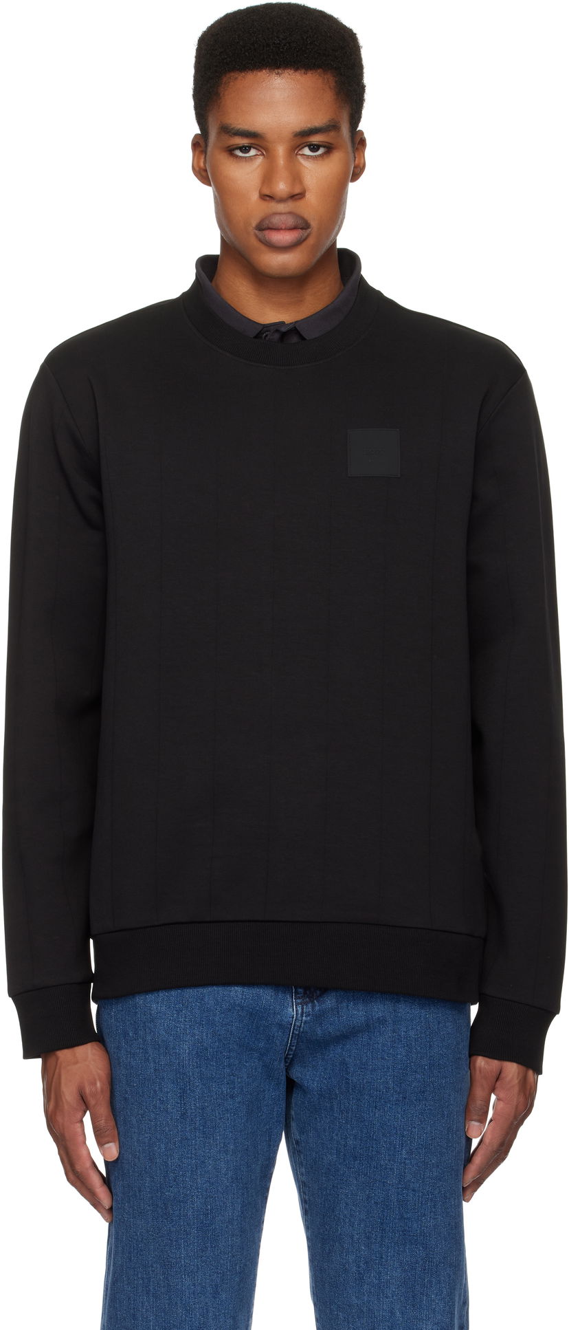 Sweatshirt BOSS Drop Needle Black Sweatshirt Sort | 50534193