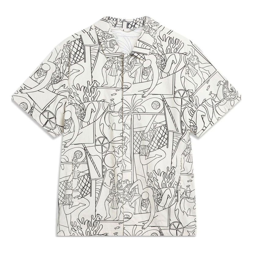 Skjorte Li-Ning All-Over Print Shirt Hvid | ASHU237-2