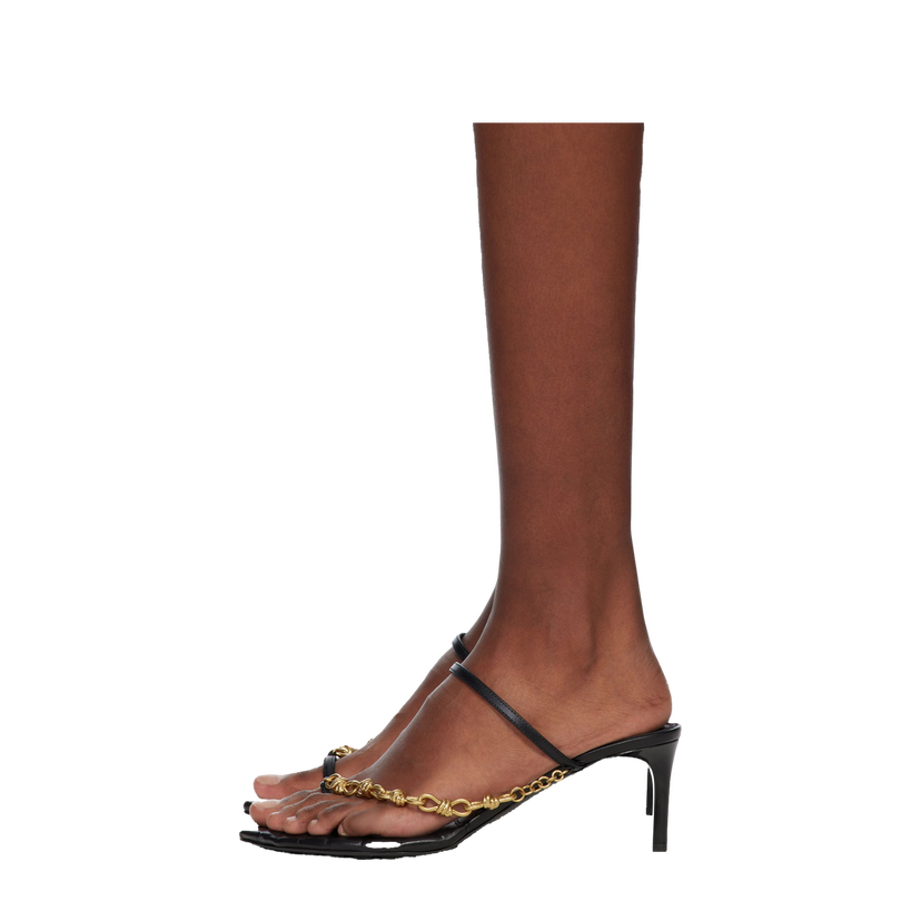 Sneakers og sko Bottega Veneta Leaf Sandals Sort | 775409 V3H60