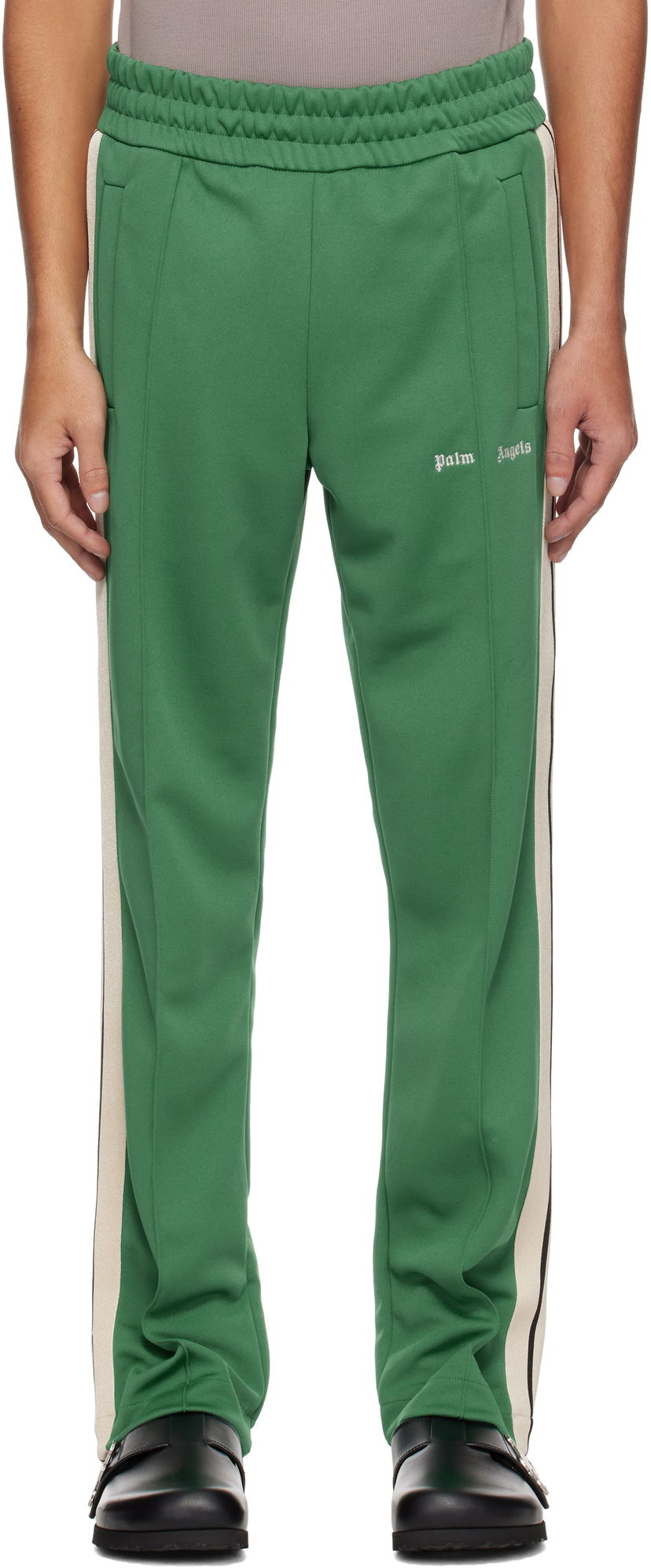 Joggingbukser Palm Angels Palm Angels Embroidered Logo Track Pants Grøn | PMCJ020S25FAB0015703