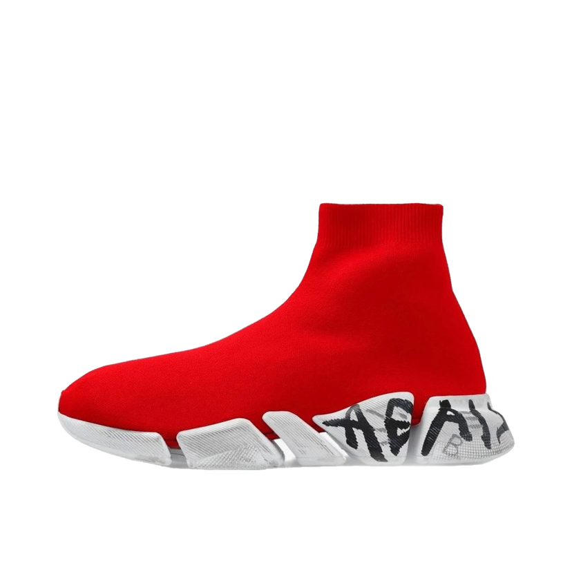 Sneakers og sko Balenciaga Speed 2.0 "Graffiti Red White" Rød | 617239W2DD46091