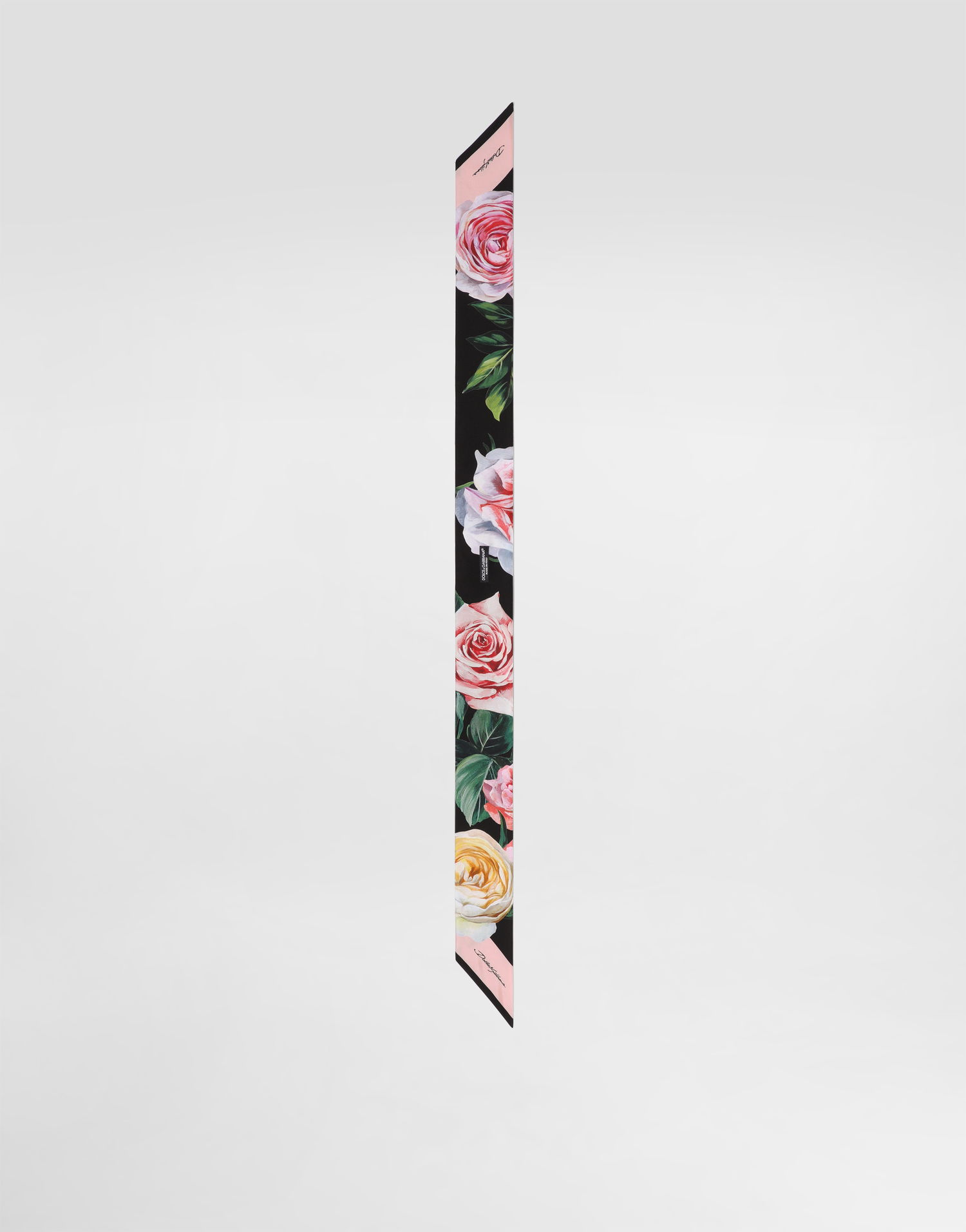Tørklæde Dolce & Gabbana Dolce & Gabbana Peony and Rose Print Twill Headscarf Sort | FS215AGDCUNHH5IY, 1
