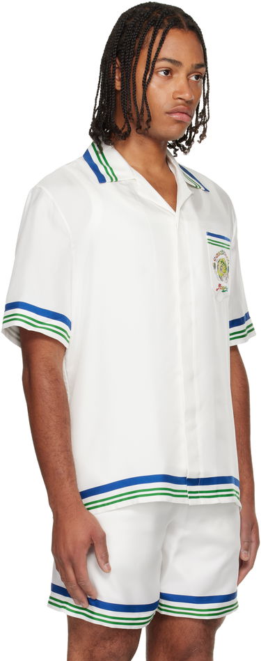 Skjorte Casablanca Casa Blanca Cuban Collar Shirt Hvid | M-AW25-SH-003-01, 3