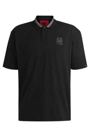 Polo skjorte BOSS HUGO x RB Stretch-Cotton Polo Shirt Sort | 50542748, 0
