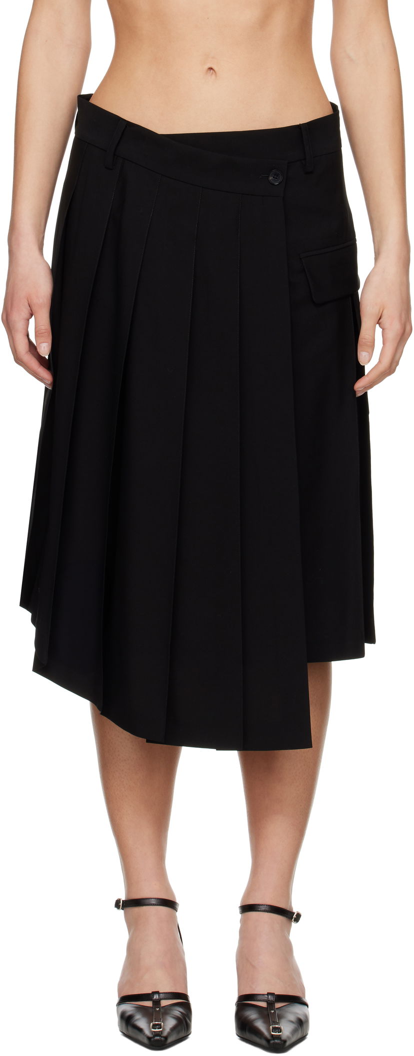 Nederdel Feng Chen Wang Feng Chen Wang Pleated Midi Skirt Sort | FUS19SK01B