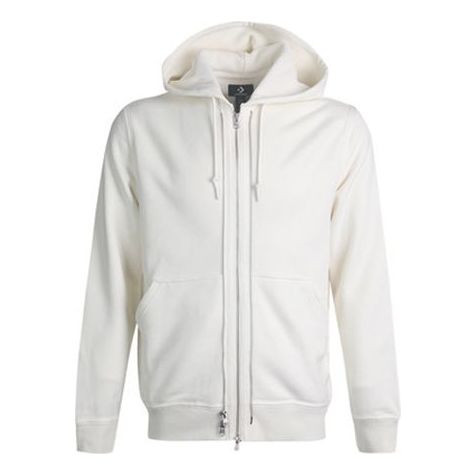 Sweatshirt Converse Converse Full-Zip Hoodie Hvid | 10019463-A02