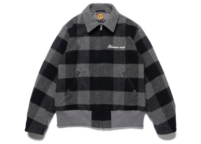 Bomberjakke Human Made Checked Wool-Blend Jacket Grå | HM24JK019