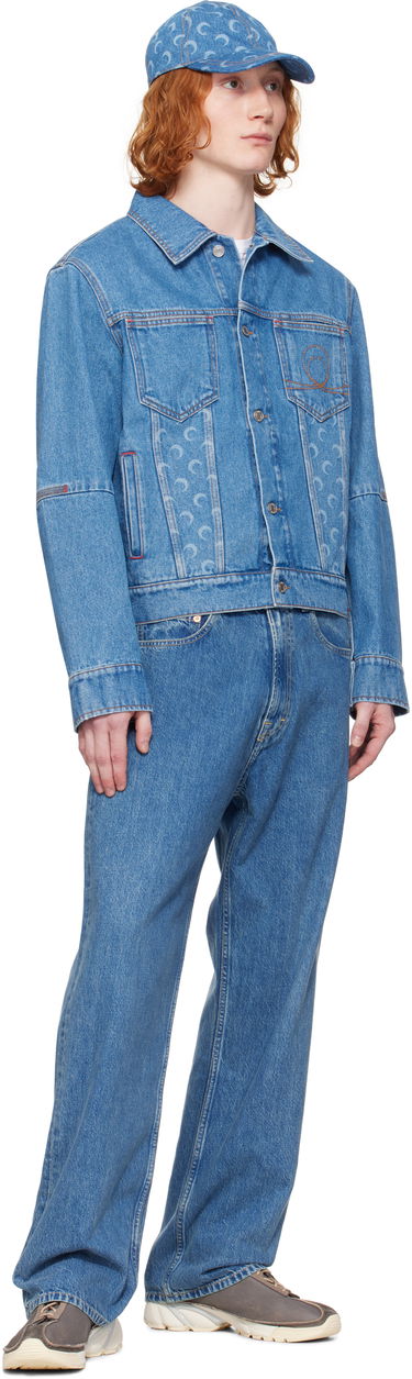 Jakke Marine Serre Marine Serre Moon Laser Denim Trucker Jacket Blå | MJA063A CDEN0002, 3