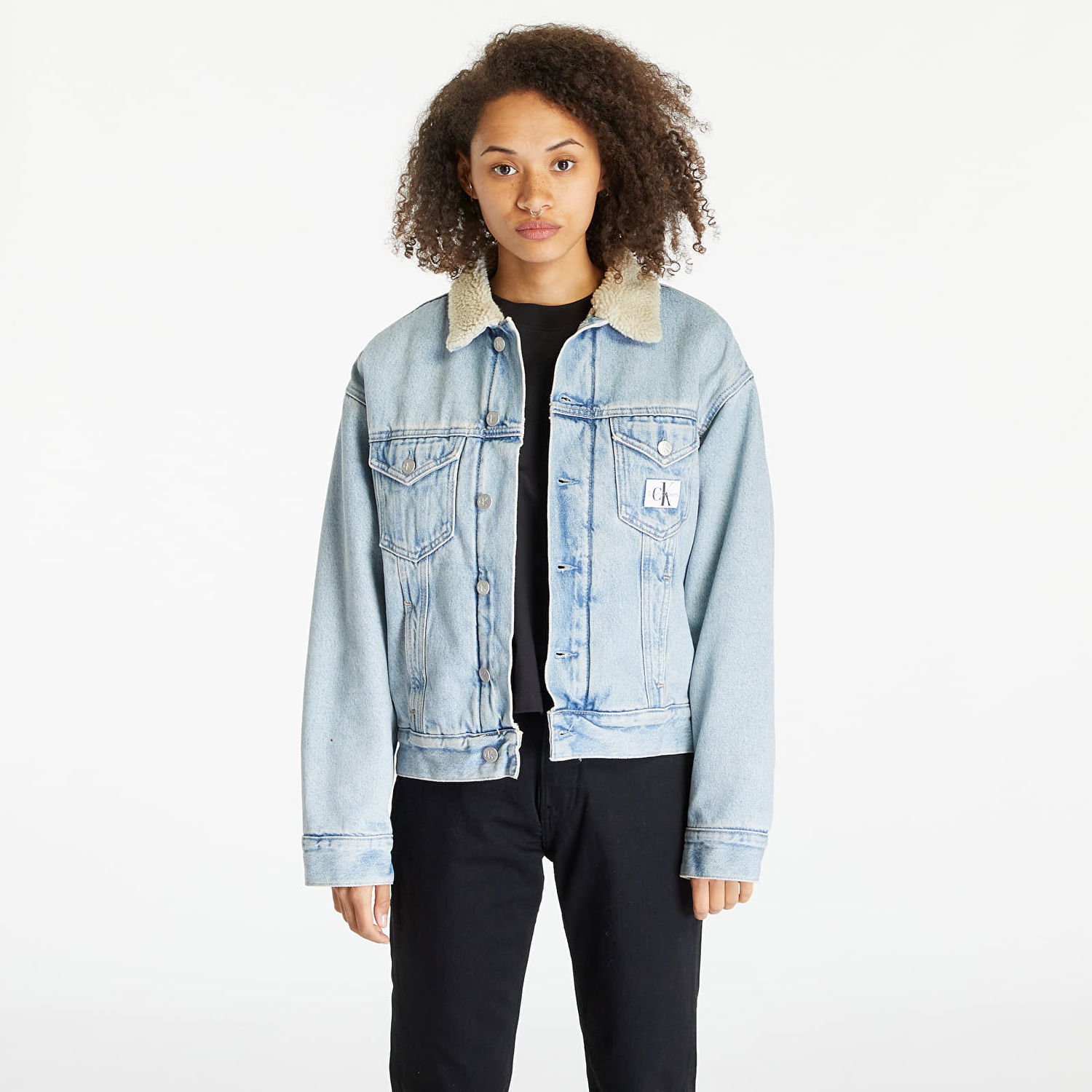 Jakke CALVIN KLEIN Sherpa Denim Jacket Blå | J20J221847 1AA, 0