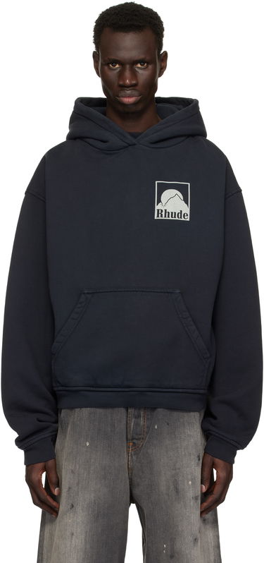 Sweatshirt Rhude Rhude Moonlight Badge Hoodie Mørkeblå | RHPS25HO05012, 0