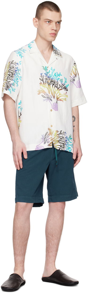 Skjorte Paul Smith Paul Smith Coral Print Resort Shirt Hvid | M1R-905U-K01924-02, 3