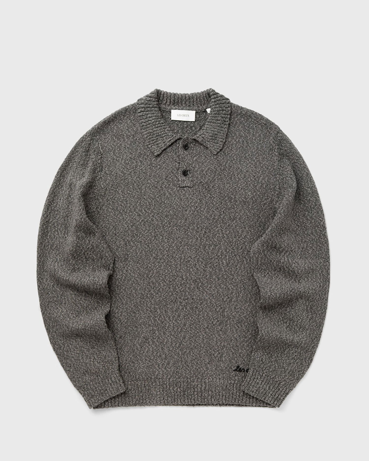 Polo skjorte Les Deux Mouliné Knitted Polo Shirt Grå | 1000556-100, 0