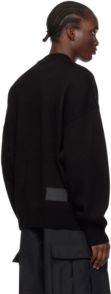 Sweater We11done Designer Logo Jacquard Sweater Sort | WD-KO8-20-507-U-BK, 2
