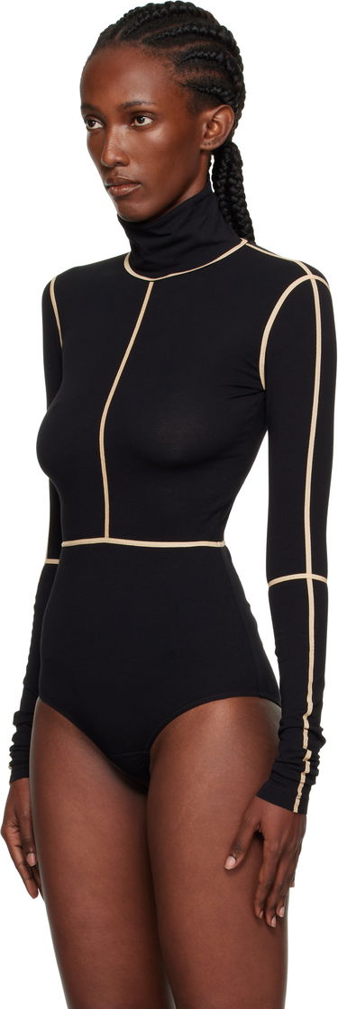 Krop Maison Margiela MM6 Maison Margiela Long Sleeve Turtleneck Bodysuit Sort | S52NA0072 M20125, 3
