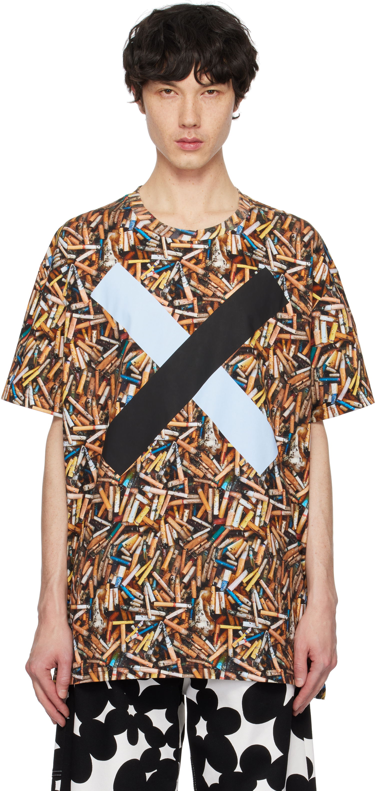 T-shirt Vivienne Westwood Vivienne Westwood Oversized Cigarette Butt Print T-Shirt Brun | 3G010018-J006E-AAA-, 0