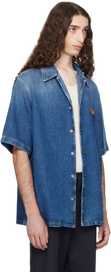 Skjorte Versace Versace Medusa Biggie Denim Shirt Blå | 1020702_1A15015, 1