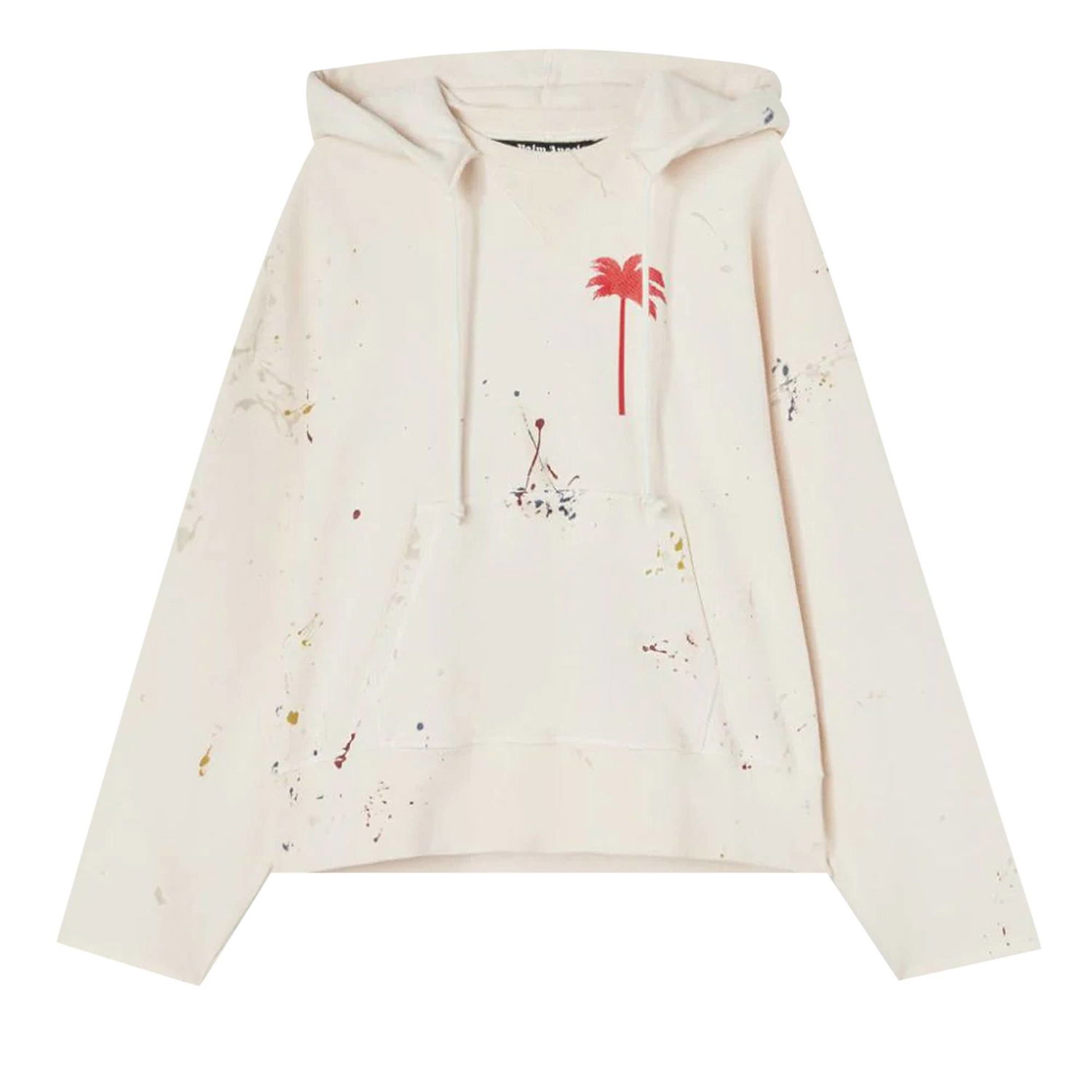Sweatshirt Palm Angels PxP Painted Raw Cut Hoodie Hvid | PMBB104S22FLE0010325, 1