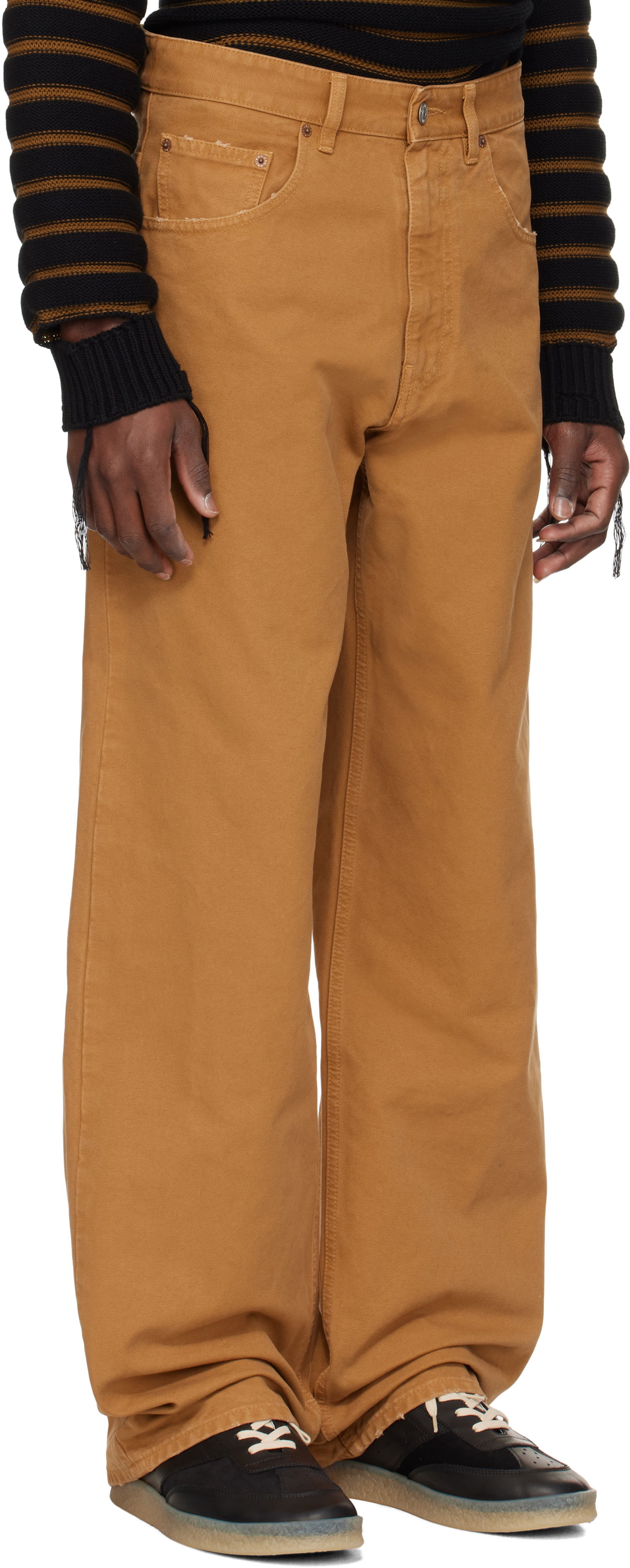 Jeans Maison Margiela MM6 Maison Margiela Canvas Trousers Brun | SH0LA0021 M35249, 1