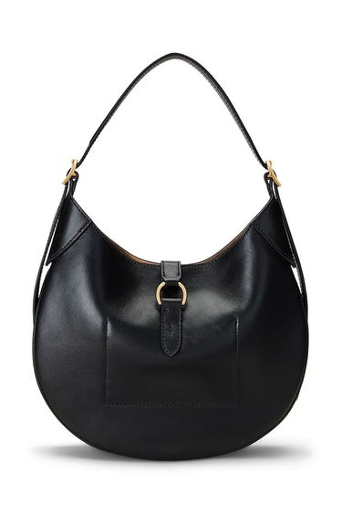 Håndtaske Polo by Ralph Lauren Leather Hobo Bag Sort | 428944017, 1