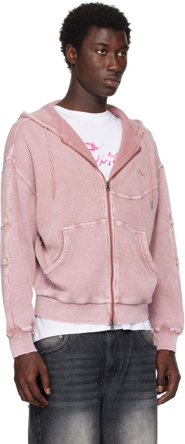 Sweatshirt Dime Dime Premium Waffle Zip Hoodie Lyserød | DIMESU258MAU, 1