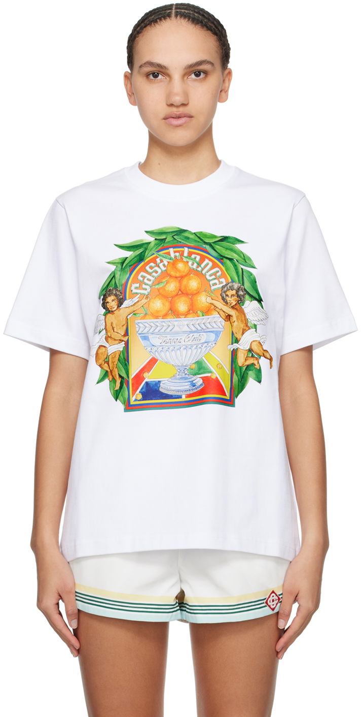 T-shirt Casablanca Triomphe D'Oranges T-Shirt Hvid | U-MPS24-JTS-001-09, 0