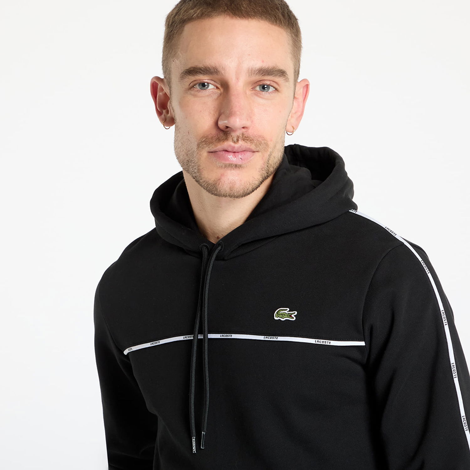 Sweatshirt Lacoste LACOSTE Non Brushed Fleece Hoodie Sort | SH9808 031, 1