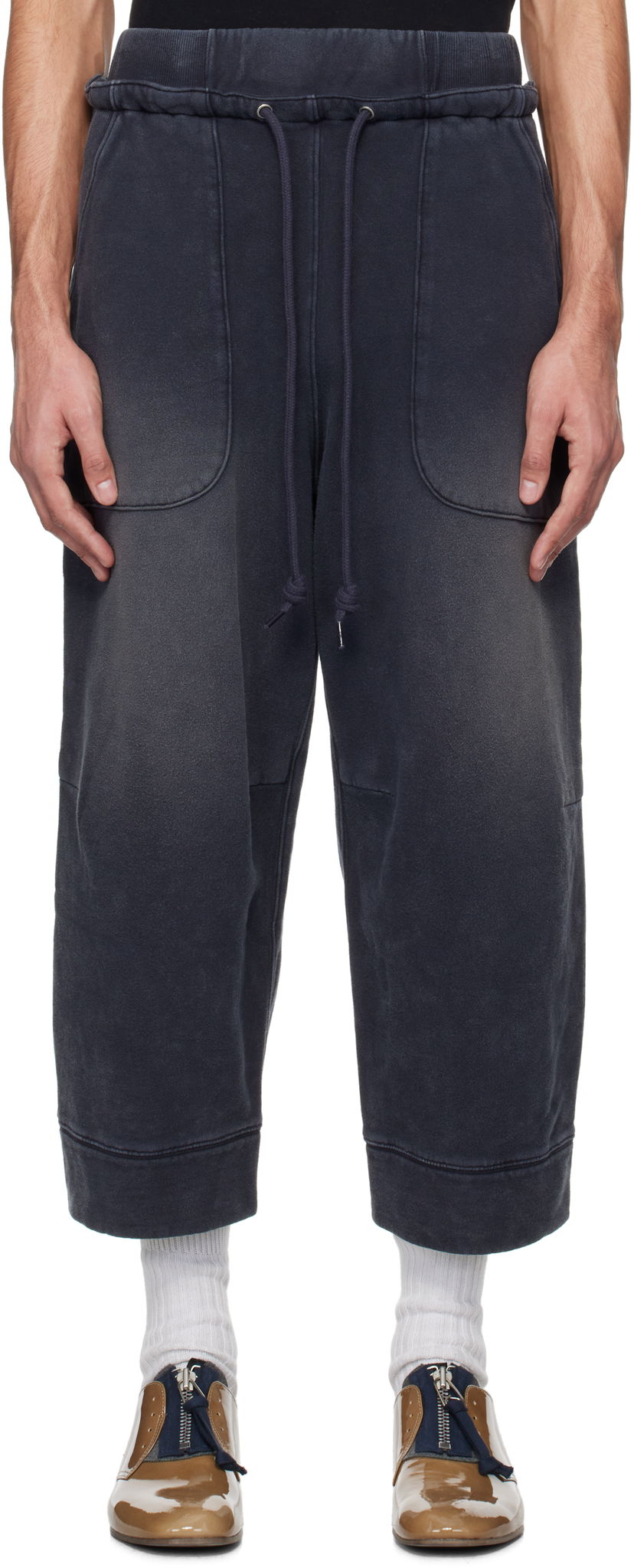 Joggingbukser R13 R13 Deconstructed Cropped Sweatpants Blå | R13MK254-001BG