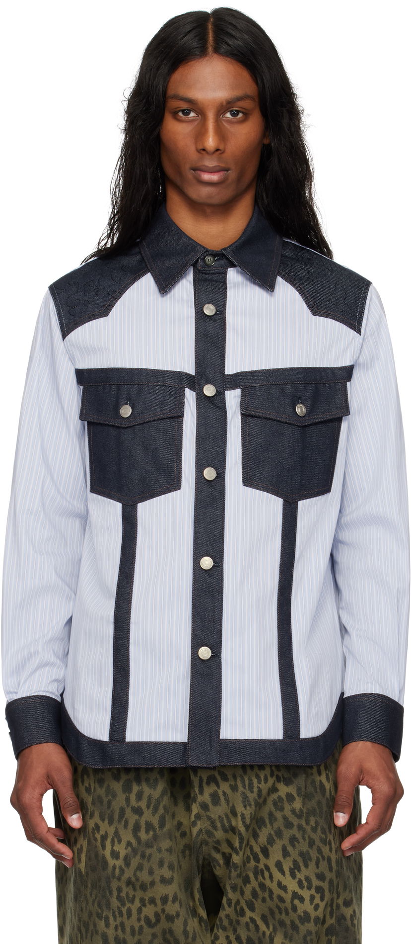 Skjorte Andersson Bell Andersson Bell Denim & Stripe Shirt Blå | atb1274m